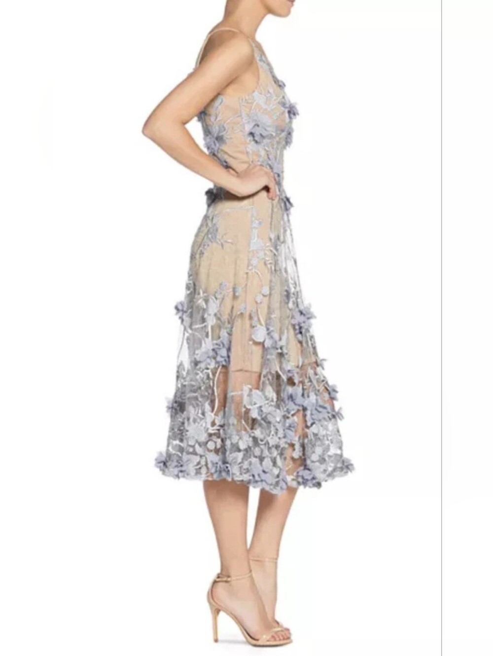 Dress the Population Audrey Floral Applique Lace Midi Dress - Picture 3 of 12